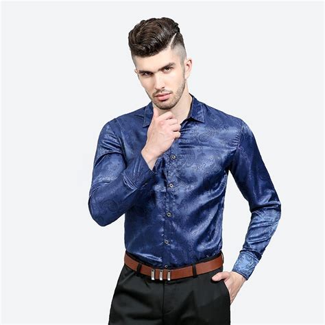 Camisa Social Brilhosa Masculina .